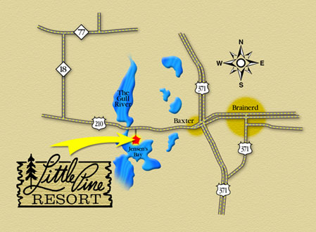 Directions to Little Pine Resort near Brainerd, Minnesota